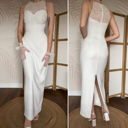 Victoria Jane white beaded wedding dress UK 12