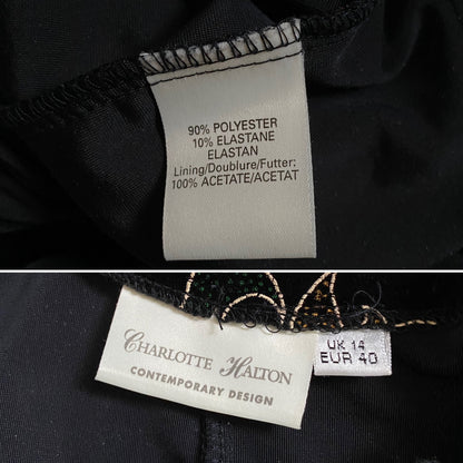 Charlotte Halton velvet stretch dress uk 14