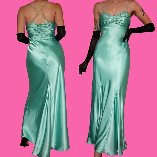 Sapphire Zum Zum satin evening gown UK 8