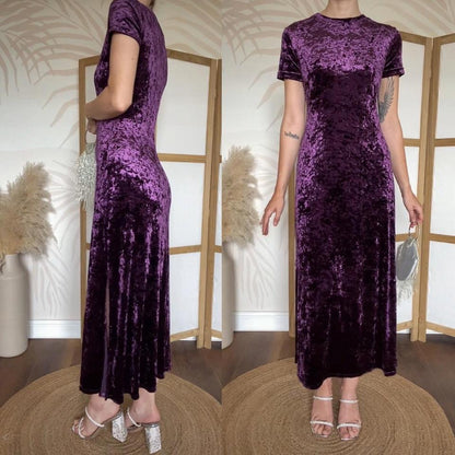 Karen Kane purple velvet petite dress uk 12