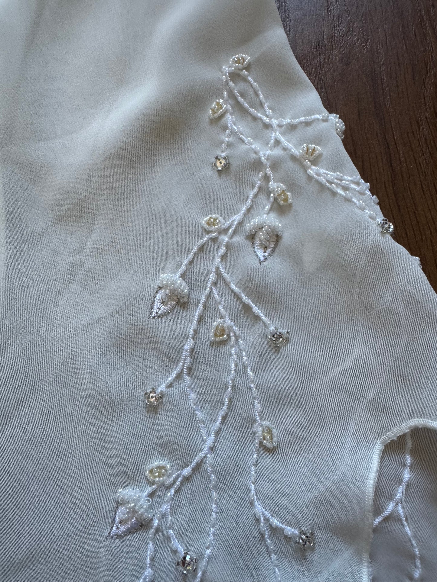 Ivory long sleeve ethereal wedding dress uk 16