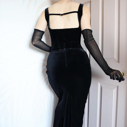 Black Debut velvet stretch 2 piece set UK 12