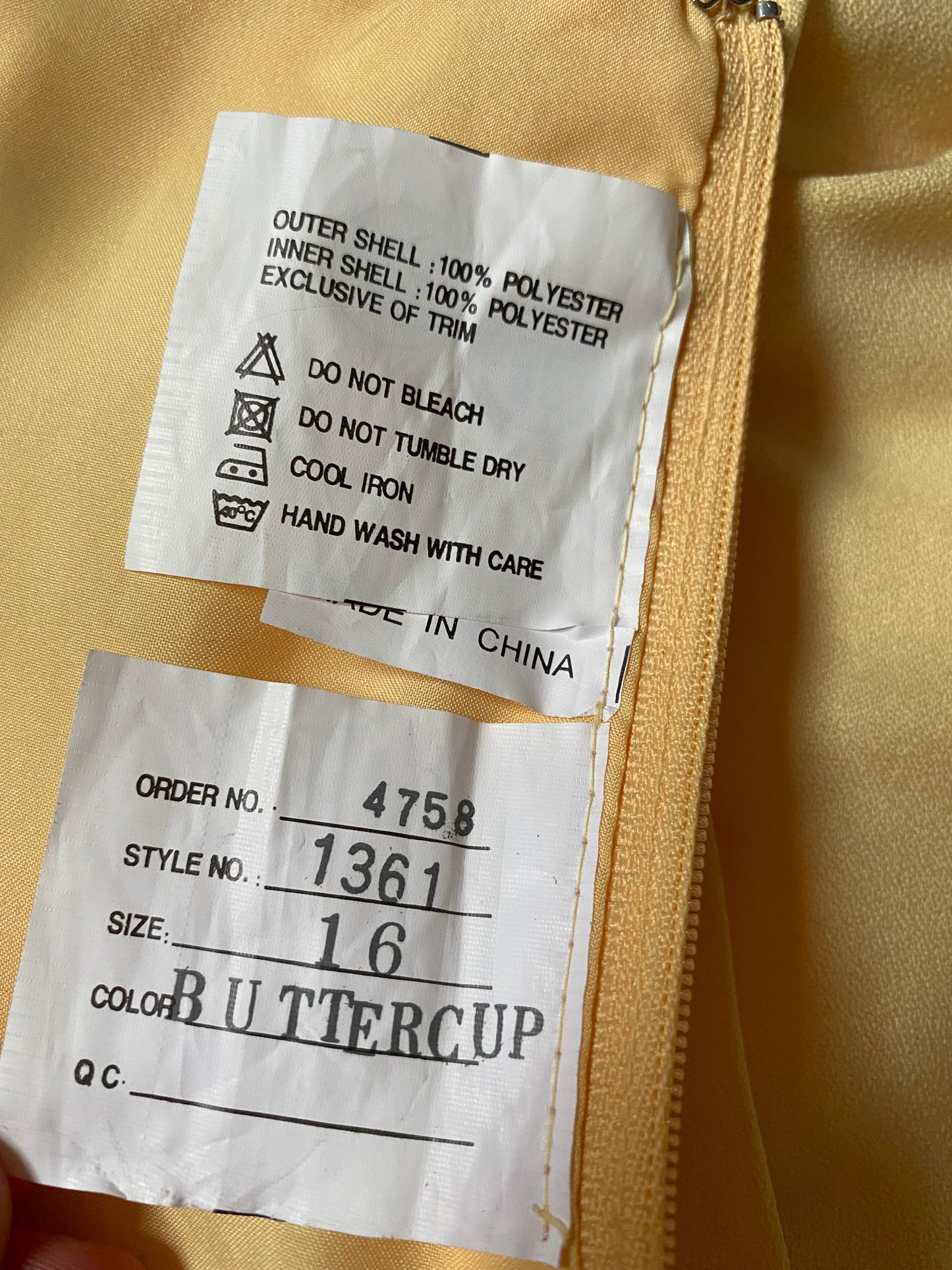 Hilary Morgan vintage yellow evening dress UK 14-16