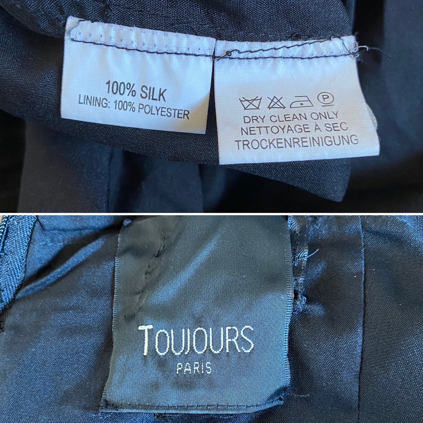 Black & red 100% silk beaded evening dress UK 14