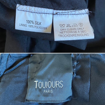 Black & red 100% silk beaded evening dress UK 14