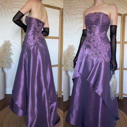 Goya purple strapless prom gown & shawl uk 8