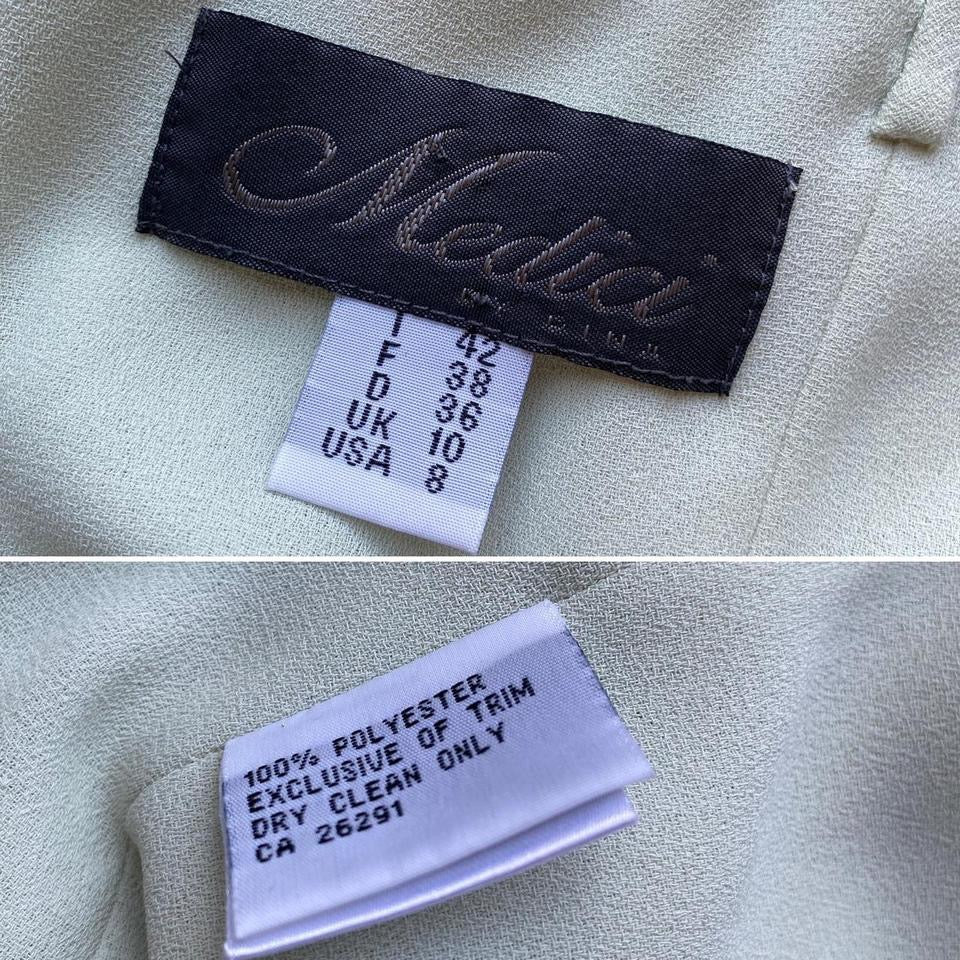 Medici pale green fitted evening dress UK 10