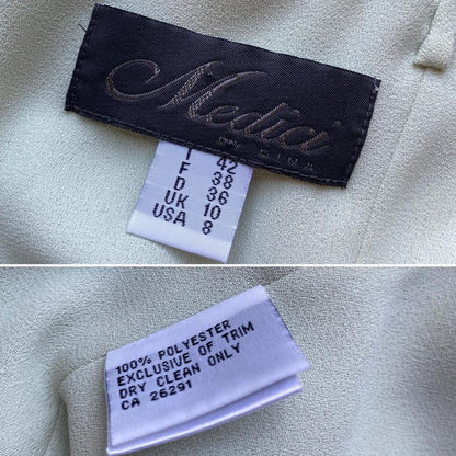 Medici pale green fitted evening dress UK 10