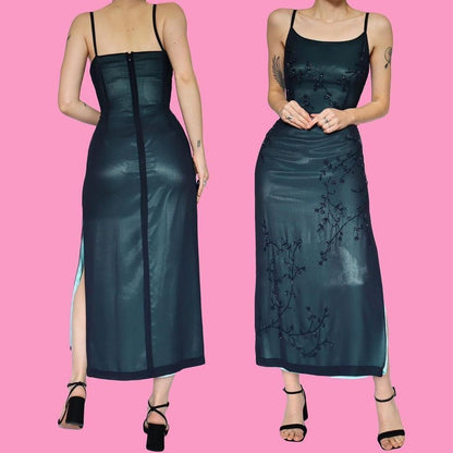 Blue Debut beaded evening dress UK 16