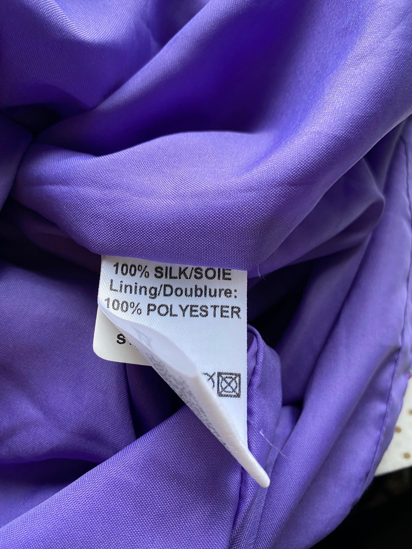 After six purple 100% silk beaded evening dress UK 10