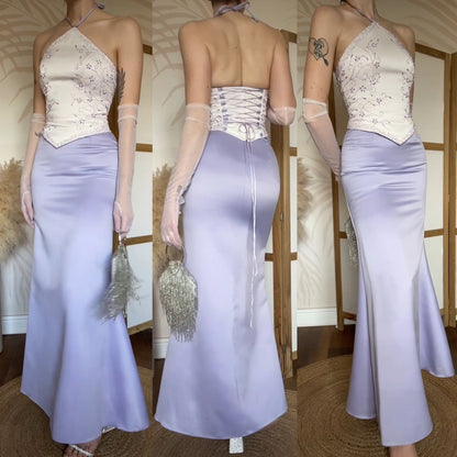 Lilac & white prom 3-piece set uk 6