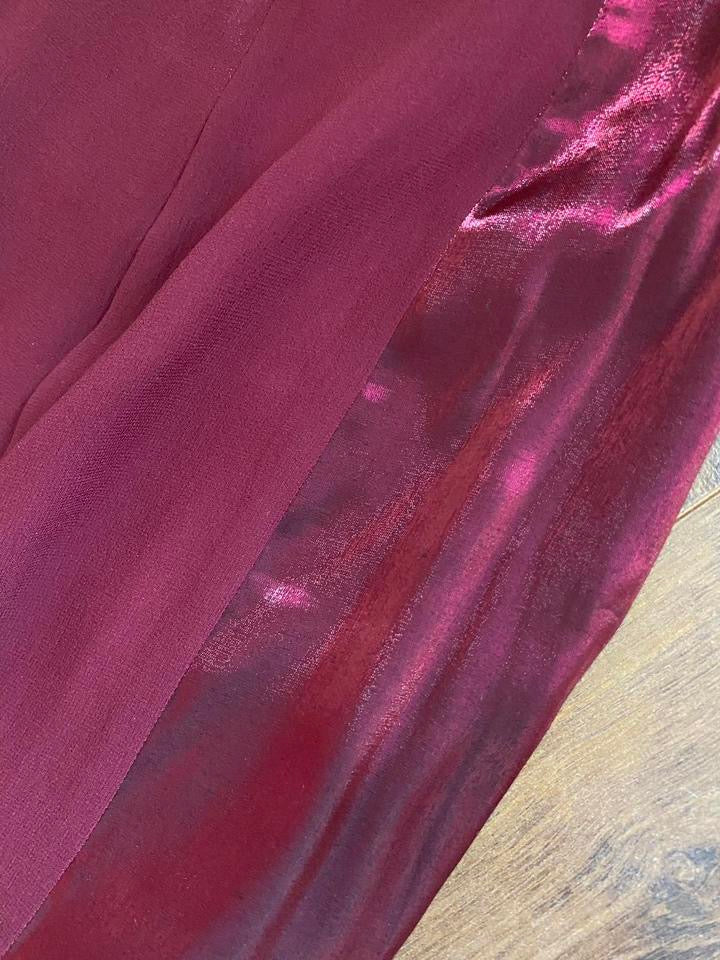 Dark red 2-piece top & skirt set uk 8