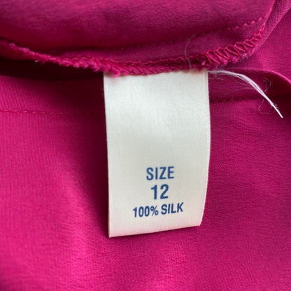 Pink 100% silk blouse UK 12/M