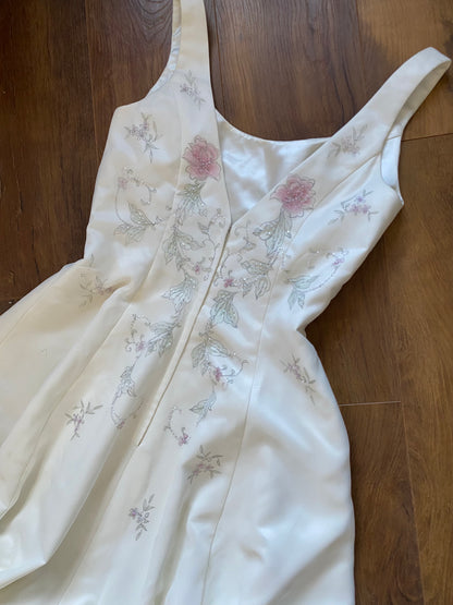 Dante ivory floral a-line wedding dress uk 14