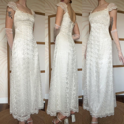 Jessica McClintock ivory lace wedding or evening dress uk 8-10