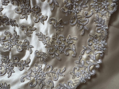 Champagne strapless lace wedding dress uk 12