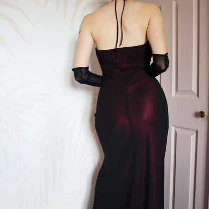 Pink chiffon Bhs halter neck gown UK 12