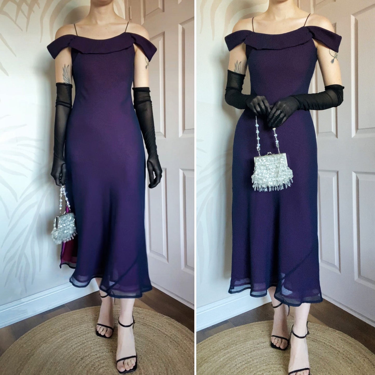 Cold shoulder slip evening dress UK 10