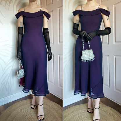 Cold shoulder slip evening dress UK 10