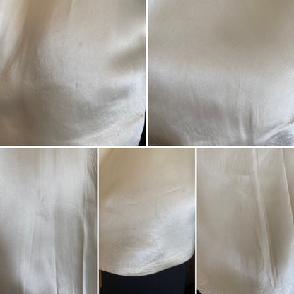 Ivory luxury satin long sleeve 70s wedding dress uk 12