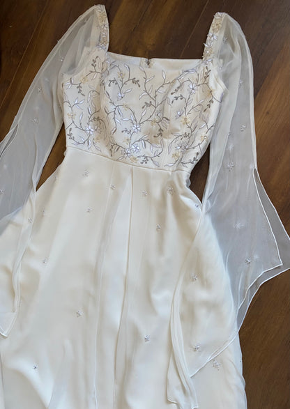 Benjamin Roberts long sleeve ethereal wedding dress uk 12
