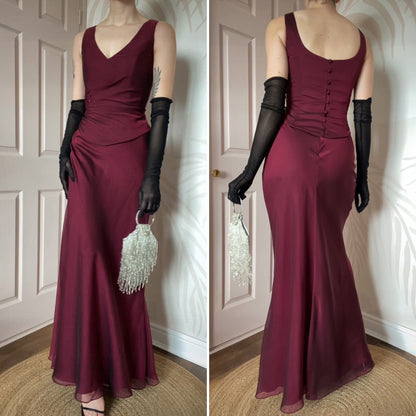 Burgundy 2 piece prom set sizes UK 14 & 16 available