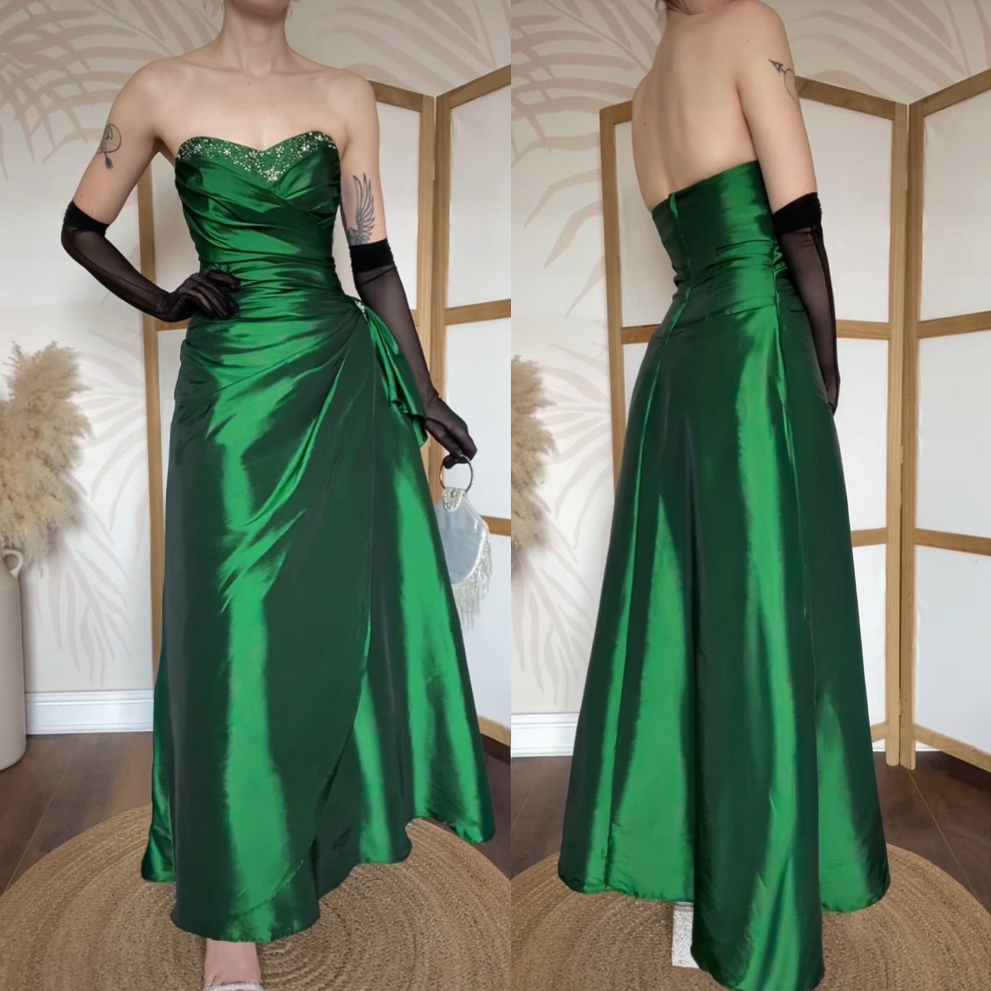 Emerald green Hilary Morgan a-line prom dress uk 12