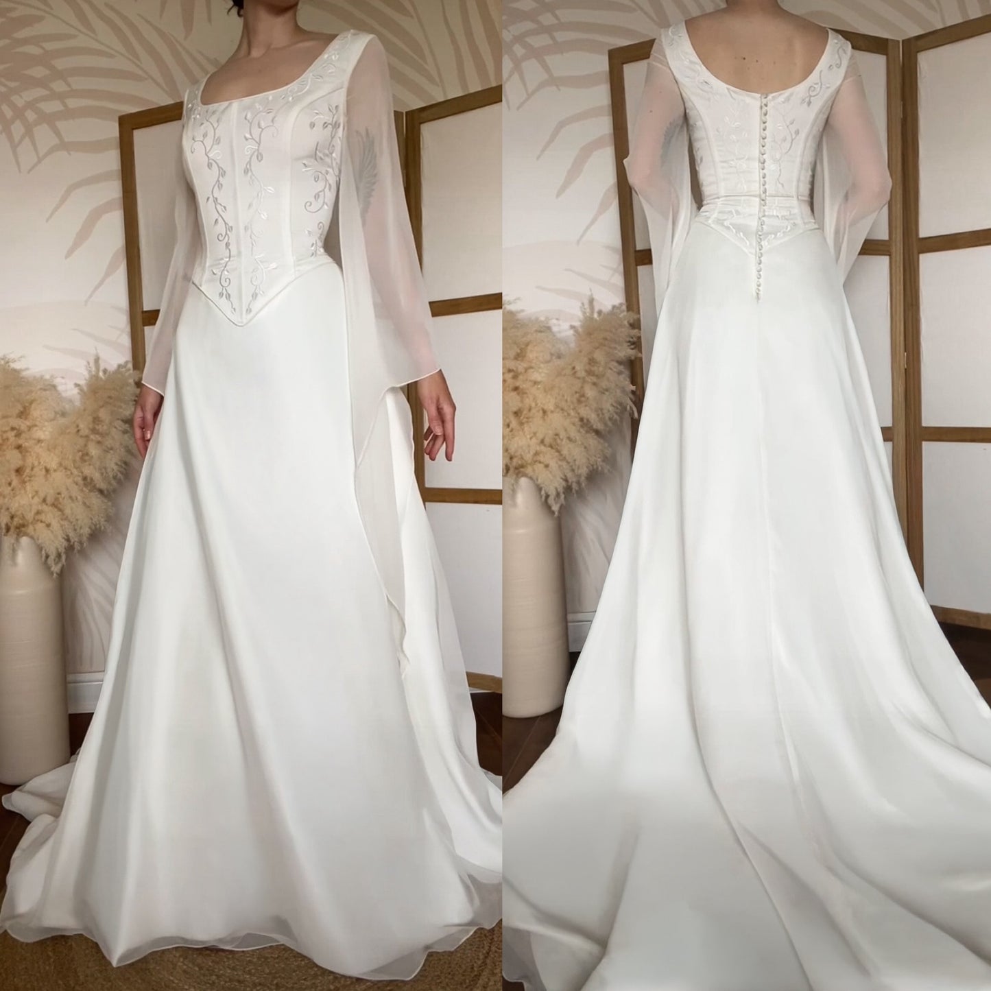 Sincerity ivory long sleeve wedding dress uk 14