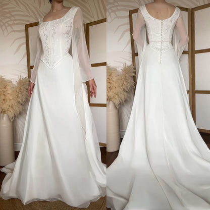 Sincerity ivory long sleeve wedding dress uk 14