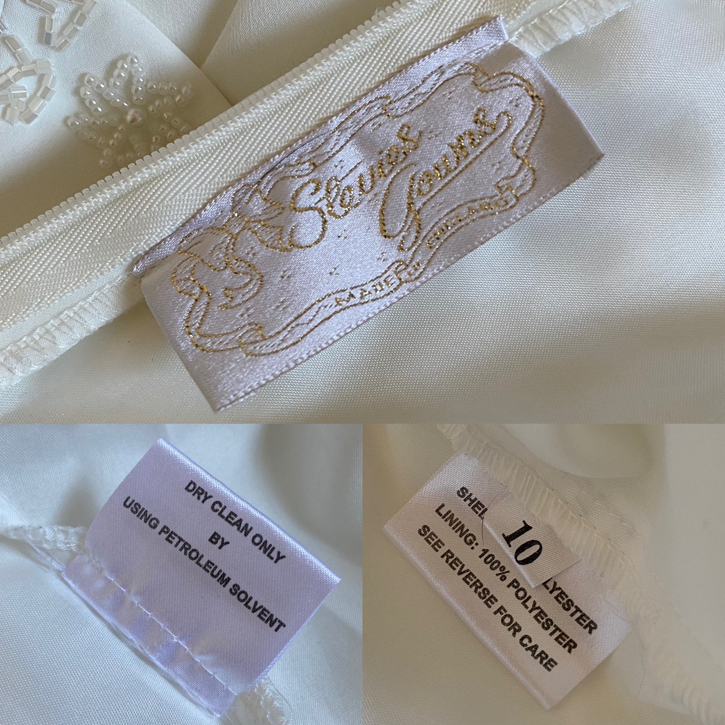 Stevies Gowns ivory off shoulder wedding dress uk 8