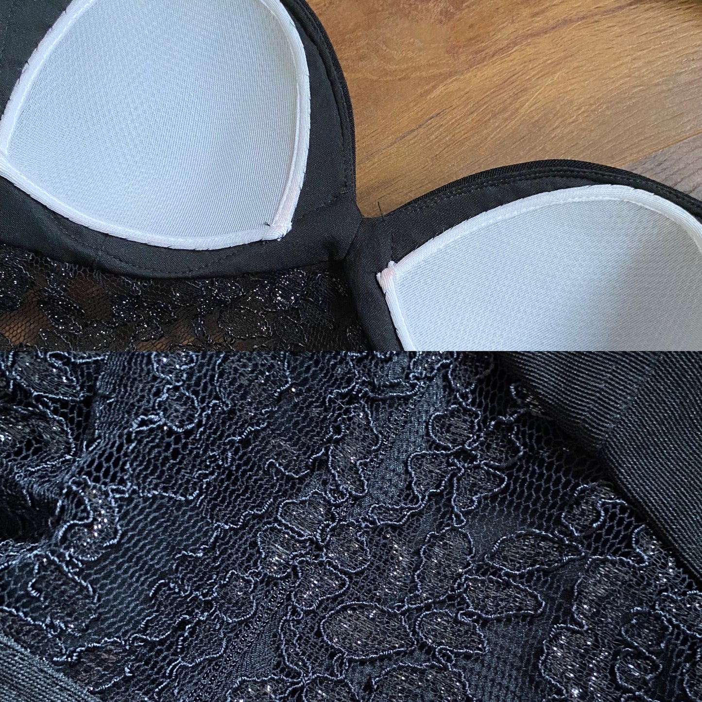 Bernshaw black lace evening dress UK 12