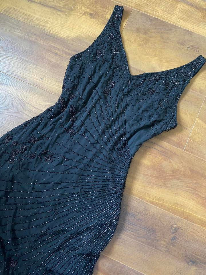 Goya 100% silk beaded gown uk 16
