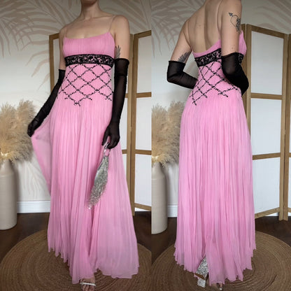 Patric Casey pink 100% silk evening dress uk 10-12