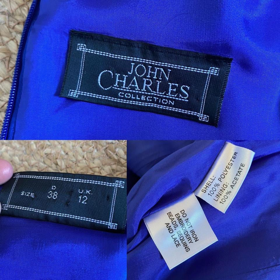 John Charles electric blue evening dress uk 12