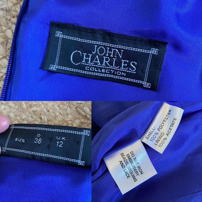 John Charles electric blue evening dress uk 12