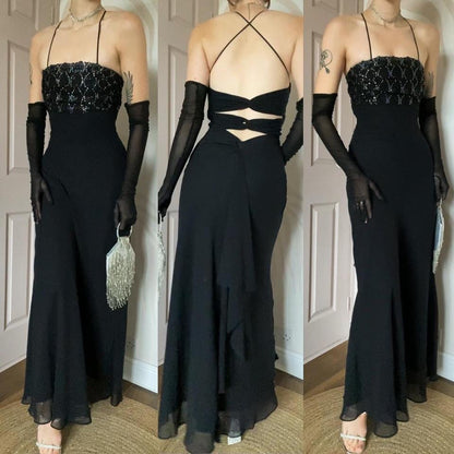 YVE London black evening dress UK 10-12