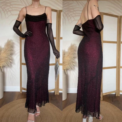 Marina black & pink beaded evening dress uk 12