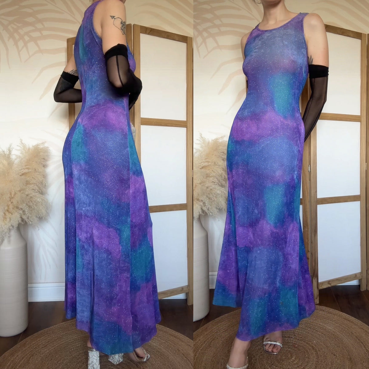 Glittery Gina Bacconi stretch evening dress uk 12
