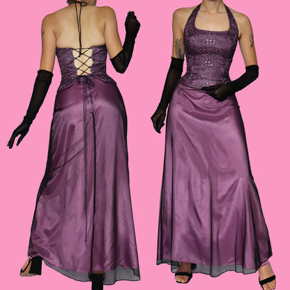 Purple 2 piece top & skirt set UK 10