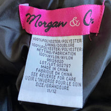 Load image into Gallery viewer, Black Morgan &amp; Co glittery strapless a-line gown UK 10-12
