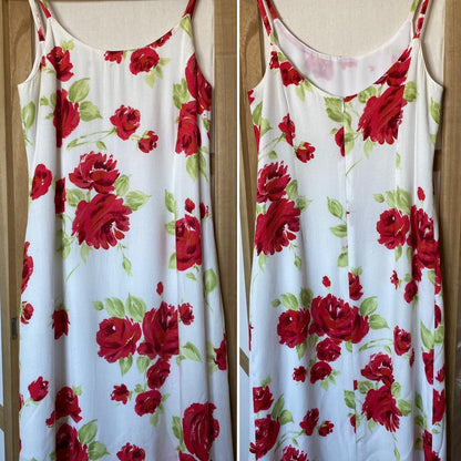 Laura Ashley white floral summer dress uk 12