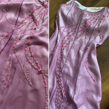 Purple 90s beaded ombré evening dress uk 14
