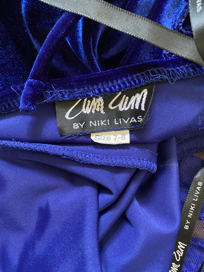Zum Zum electric blue velvet stretch evening dress uk 10-12