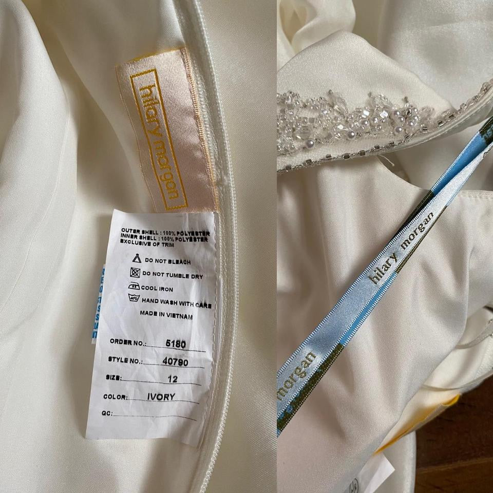 Hilary Morgan ivory open back wedding dress uk 10