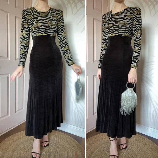 Joseph Ribkoff long sleeve stretch tiger print dress UK 10-12