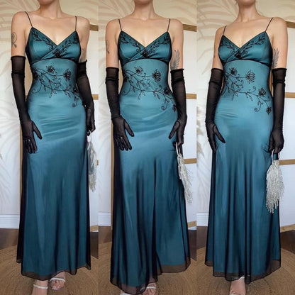 Sapphire beaded stretch 90s dress uk 12