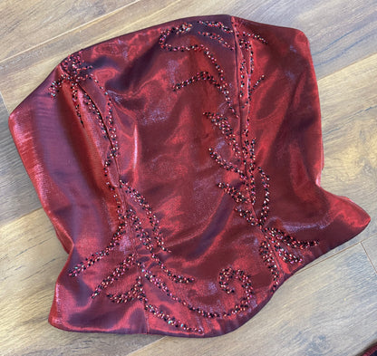 Shimmery dark red 3-piece prom set uk 8-10