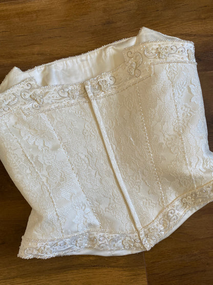 Ivory lace 2-piece corset & skirt wedding set uk 10