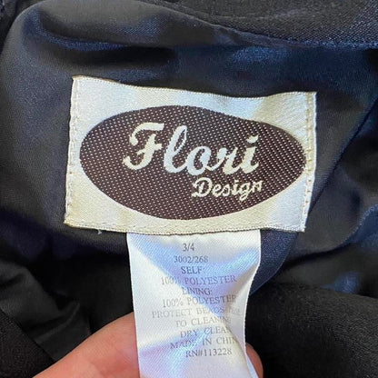 Flori silky black fishtail evening dress uk 8