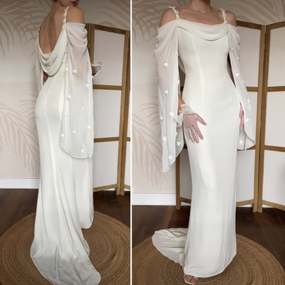 Ellis white long sleeve wedding dress UK 10-12